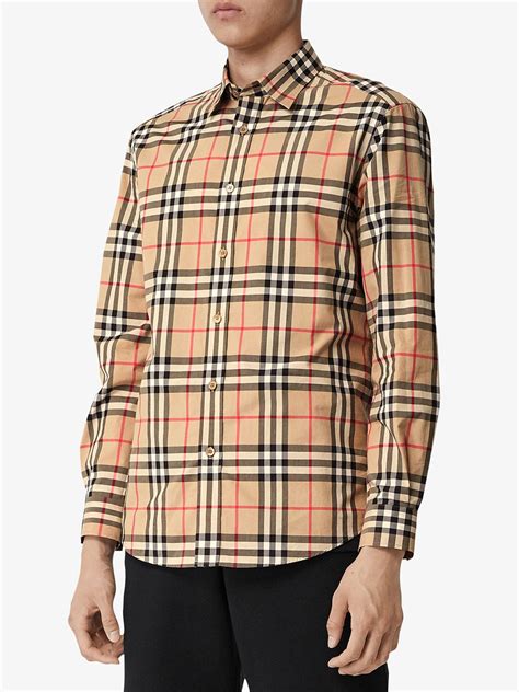 checkered burberry shirt|Burberry checked cotton poplin shirt.